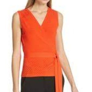 Diane Von Furstenberg Saffa Perforated Wrap Shirt
